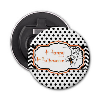 Happy Halloween Spider Button Flesopener