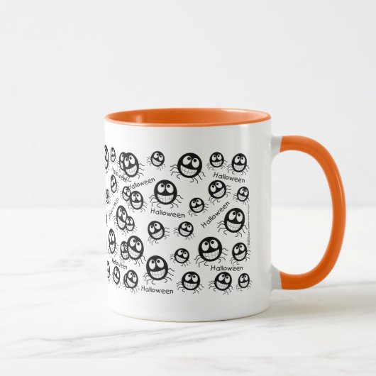 Happy Halloween Spider Collage Mok (Rechts)
