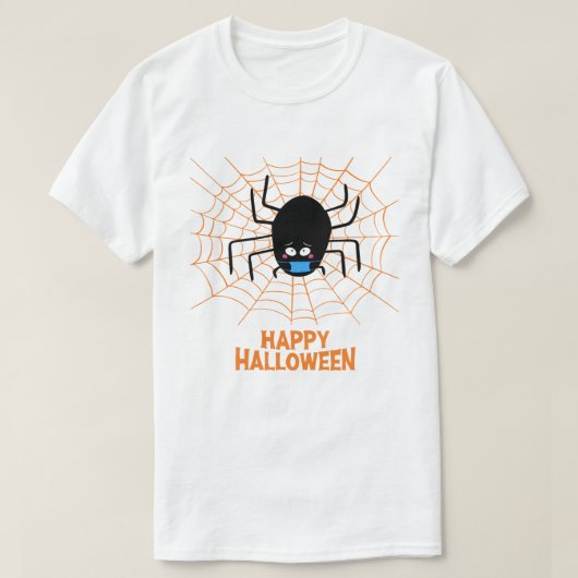 Happy Halloween | Spider die een masker draagt T-shirt (Design voorkant)