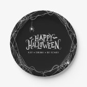Happy Halloween Spider Eat Drink is eng Papieren Bordje (Voorkant)