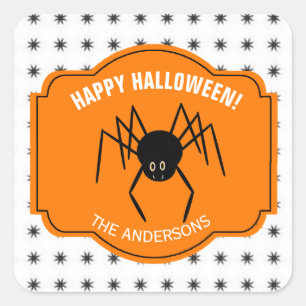 Happy Halloween Spider ID215 Vierkante Sticker