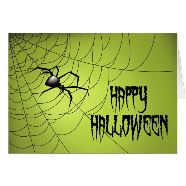 Happy Halloween Spider op internet (Voorkant Horizontaal)