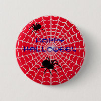 Happy Halloween Spider Pin Button