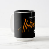 Happy Halloween Spider Tweekleurige Koffiemok (Voorkant links)
