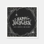 Happy Halloween Spider Web Eat Drink is eng Servet (Voorkant)
