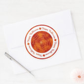 Happy Halloween Spider Web Oranje Shine Party Ronde Sticker (Envelop)