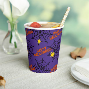 Happy Halloween Spider Web Papieren Bekers