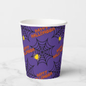 Happy Halloween Spider Web Papieren Bekers (Achterkant)