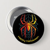 Happy Halloween Spider Web Ronde Button 7,6 Cm (Voorkant /achterkant)