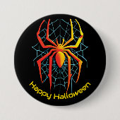 Happy Halloween Spider Web Ronde Button 7,6 Cm (Voorkant)