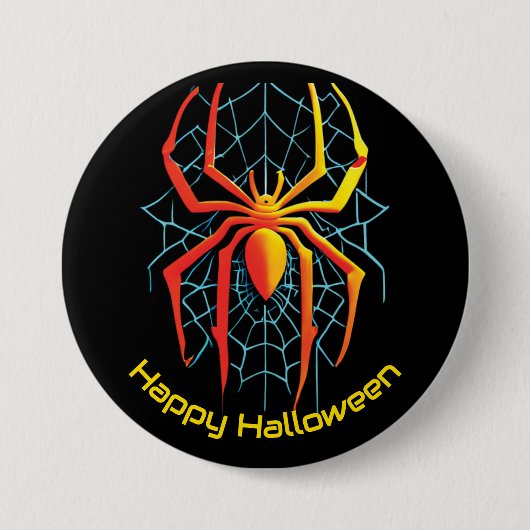 Happy Halloween Spider Web Ronde Button 7,6 Cm (Voorkant)