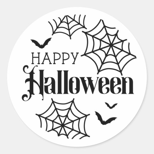 Happy Halloween Spider Web Sticker (Voorkant)