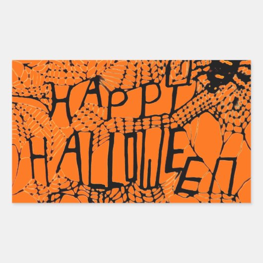 HAPPY HALLOWEEN SPIDER WEB stickers (Voorkant)
