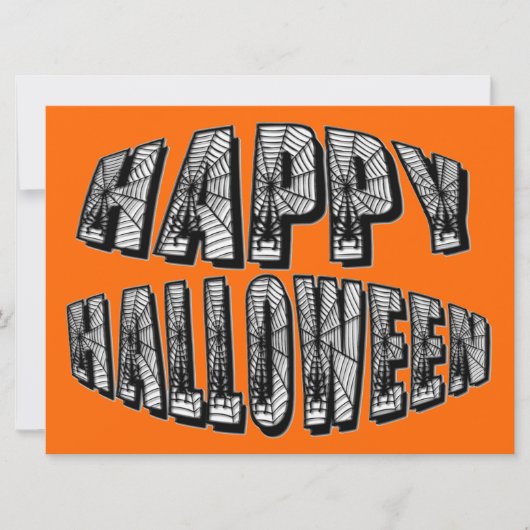 Happy Halloween Spiders & Spider Web Invitation Kaart (Voorkant)