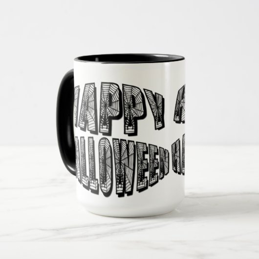 Happy Halloween Spiders & Spider Web Mok (Voorkant links)