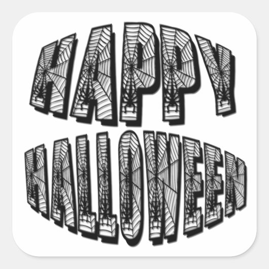 Happy Halloween Spiders & Spider Web Sticker (Voorkant)