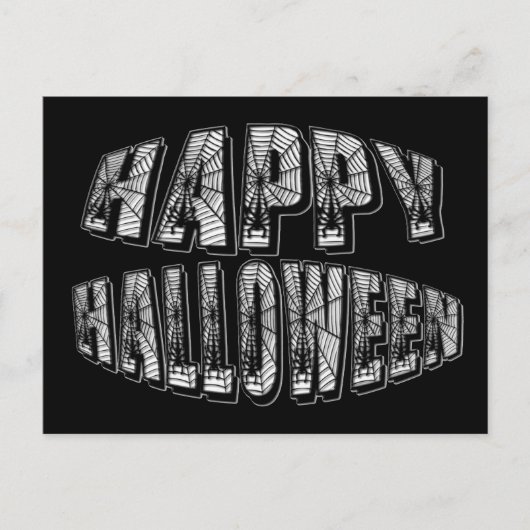 Happy Halloween Spiders & Spider Web Text Briefkaa Briefkaart (Voorkant)