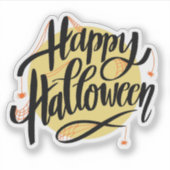 Happy halloween spiders web sticker (Voorkant)