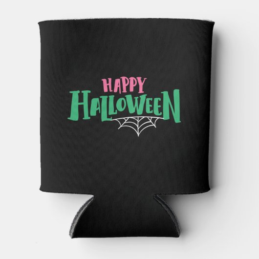 Happy Halloween Spiderweb Koelbox Blikjeskoeler (Voorkant)