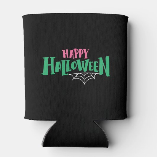 Happy Halloween Spiderweb Koelbox Blikjeskoeler (Achterkant)