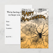 Happy Halloween Spiderwebs Kaart (Voorkant / Achterkant)