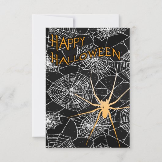 Happy Halloween Spiderwebs Kaart (Voorkant)