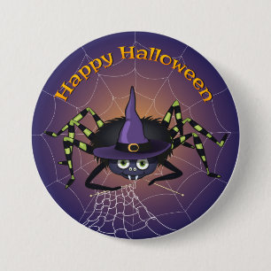 Happy Halloween Spiderwitch Ronde Button 7,6 Cm