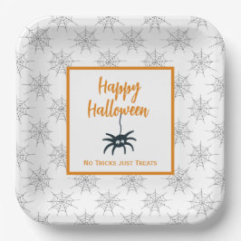 Happy Halloween spincobweb: geen truc behandelt al Papieren Bordje