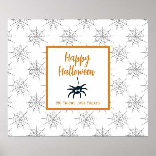 Happy Halloween spincobweb: geen truc behandelt al Poster (Voorkant)