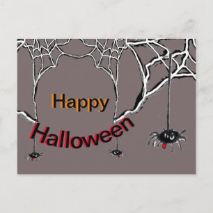 Happy Halloween Spinnen Cartoon Cust. Briefkaart