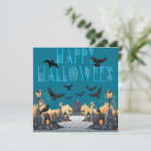 Happy Halloween spookachtige begraafplaats\Hoofdst Kaart (Staand voorkant)