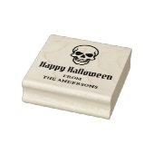 Happy Halloween spookachtige schedel aangepaste na Rubberstempel (Stempel)