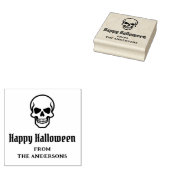Happy Halloween spookachtige schedel aangepaste na Rubberstempel (Gestempeld)