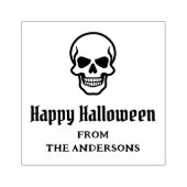 Happy Halloween spookachtige schedel aangepaste na Rubberstempel (Afrduk)
