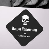 Happy Halloween spookachtige schedel aangepaste na Vierkante Sticker