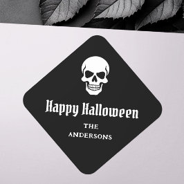Happy Halloween spookachtige schedel aangepaste na Vierkante Sticker