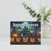 Happy Halloween | Spookachtige snode pompoenen Briefkaart (Staand voorkant)