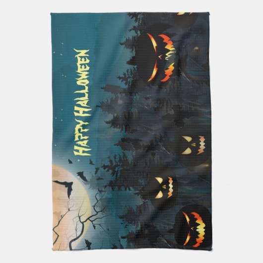 Happy Halloween Spooky Achtergrond Theedoek (Verticaal)