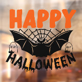 Happy Halloween Spooky Bat Raamsticker (Vel 2)