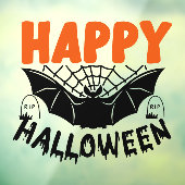 Happy Halloween Spooky Bat Raamsticker (Vel 3)