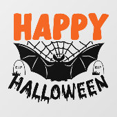 Happy Halloween Spooky Bat Raamsticker (Vel)