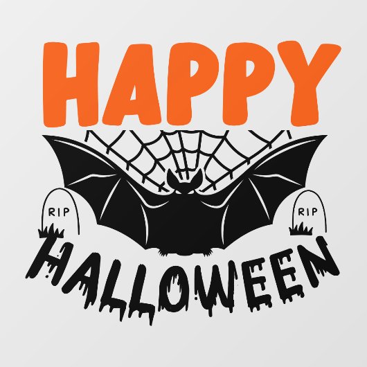 Happy Halloween Spooky Bat Raamsticker (Vel)