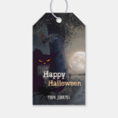 Happy Halloween Spooky Black Cat Cadeaulabel (Voorkant)