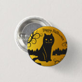 Happy Halloween Spooky Black Cat | PIN-Button Ronde Button 3,2 Cm (Voorkant /achterkant)