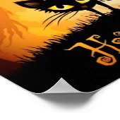 Happy Halloween Spooky Black Cat Poster (Hoek)