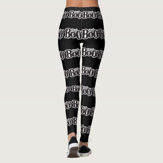 Happy Halloween Spooky Black Leggings (Achterkant)