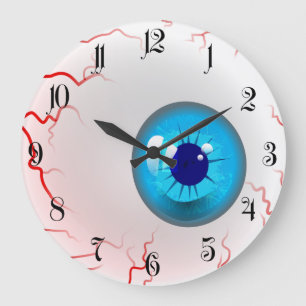Happy Halloween! Spooky Blue Eyeball Grote Klok