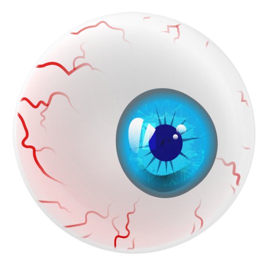 Happy Halloween! Spooky Blue Eyeball Keramische Knop (Voorkant)