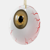 Happy Halloween! Spooky Brown Eyeball Keramisch Ornament (Rechts)