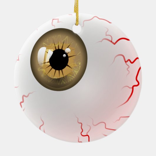 Happy Halloween! Spooky Brown Eyeball Keramisch Ornament (Achterkant)